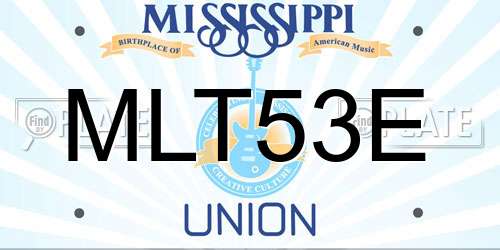 MLT53E Mississippi License Plate