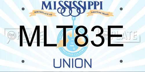 MLT83E Mississippi License Plate
