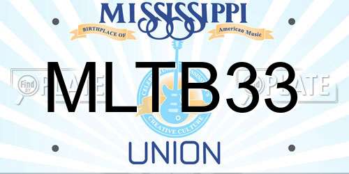 MLTB33 Mississippi License Plate