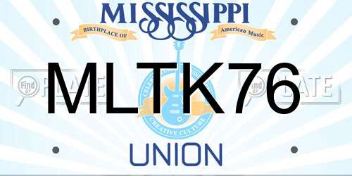 MLTK76 Mississippi License Plate