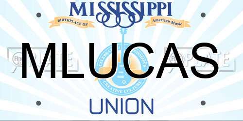 MLUCAS Mississippi License Plate