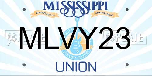 MLVY23 Mississippi License Plate