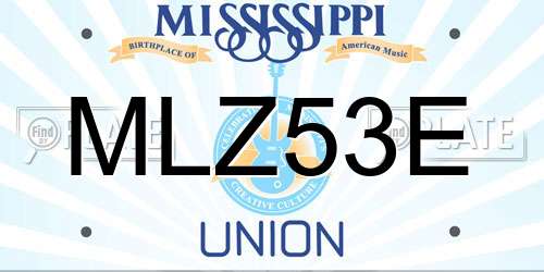 MLZ53E Mississippi License Plate