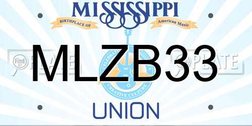 MLZB33 Mississippi License Plate