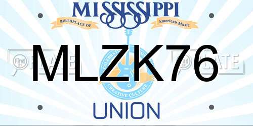 MLZK76 Mississippi License Plate