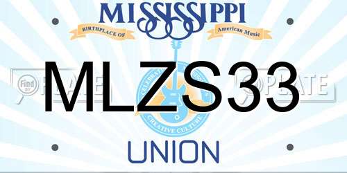 MLZS33 Mississippi License Plate