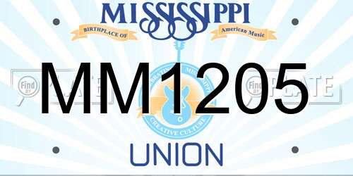 MM1205 Mississippi License Plate