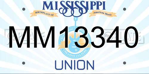 MM13340 Mississippi License Plate