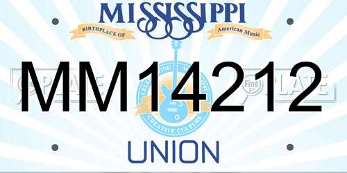 MM14212 Mississippi License Plate