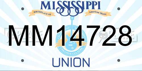 MM14728 Mississippi License Plate