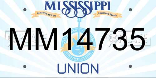 MM14735 Mississippi License Plate