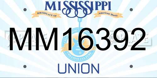 MM16392 Mississippi License Plate