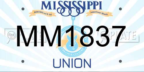 MM1837 Mississippi License Plate