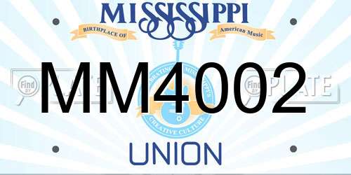 MM4002 Mississippi License Plate