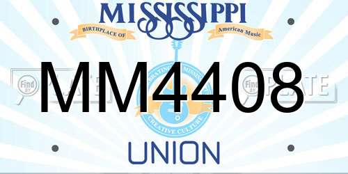 MM4408 Mississippi License Plate