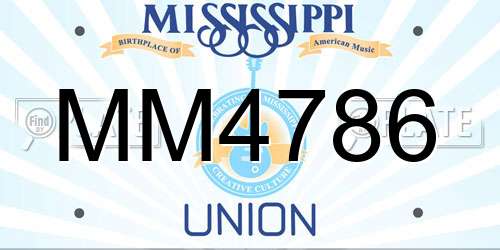 MM4786 Mississippi License Plate
