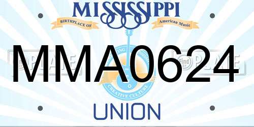 MMA0624 Mississippi License Plate