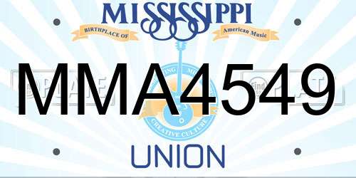 MMA4549 Mississippi License Plate