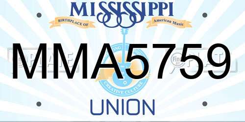 MMA5759 Mississippi License Plate