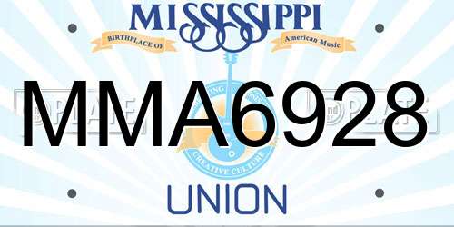 MMA6928 Mississippi License Plate