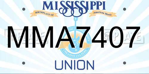 MMA7407 Mississippi License Plate