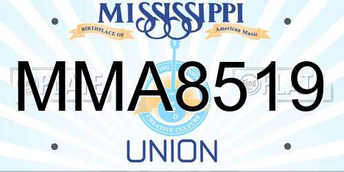 MMA8519 Mississippi License Plate