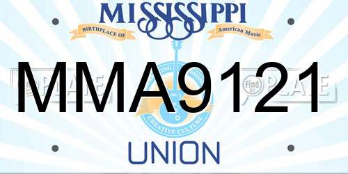 MMA9121 Mississippi License Plate
