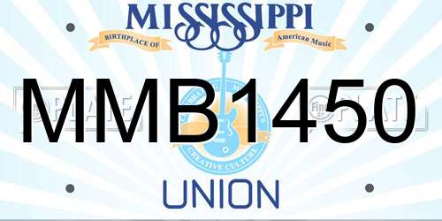 MMB1450 Mississippi License Plate