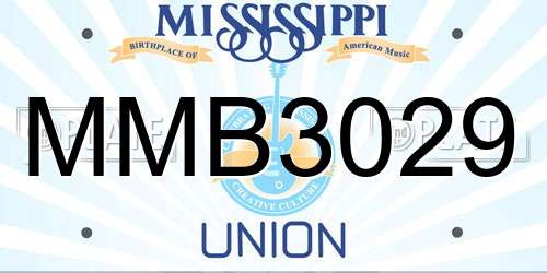 MMB3029 Mississippi License Plate