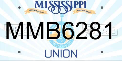 MMB6281 Mississippi License Plate