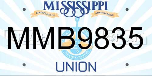 MMB9835 Mississippi License Plate