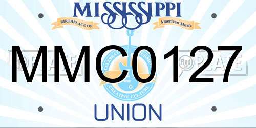 MMC0127 Mississippi License Plate