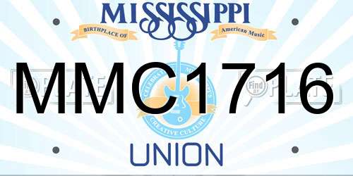 MMC1716 Mississippi License Plate