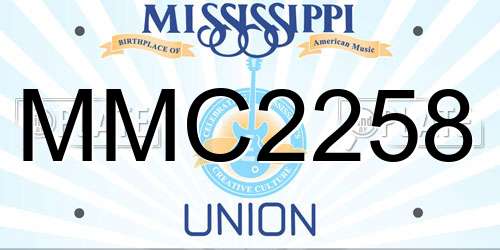 MMC2258 Mississippi License Plate