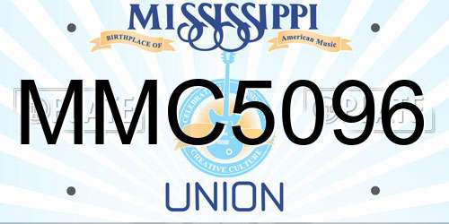 MMC5096 Mississippi License Plate