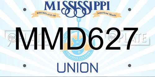 MMD627 Mississippi License Plate