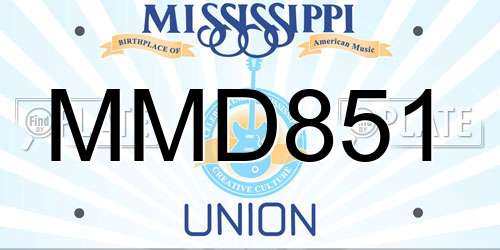 MMD851 Mississippi License Plate