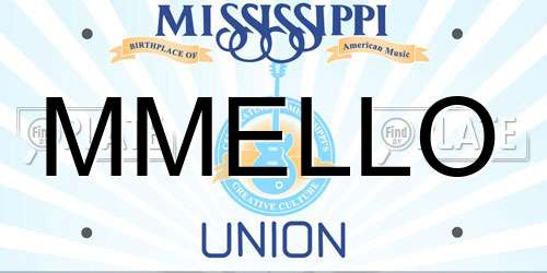 MMELLO Mississippi License Plate