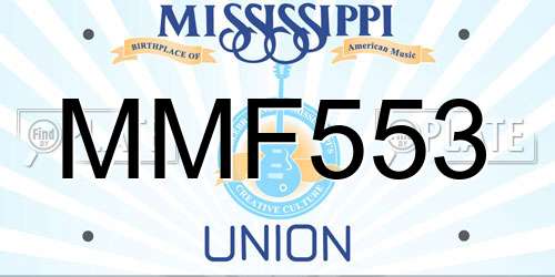 MMF553 Mississippi License Plate