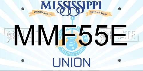 MMF55E Mississippi License Plate