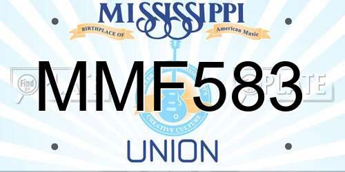 MMF583 Mississippi License Plate