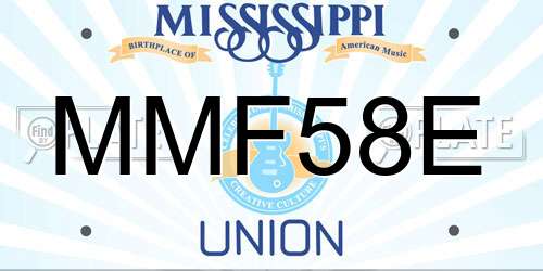MMF58E Mississippi License Plate