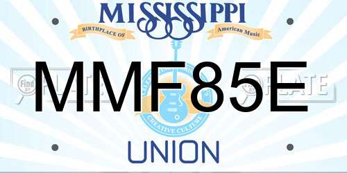 MMF85E Mississippi License Plate