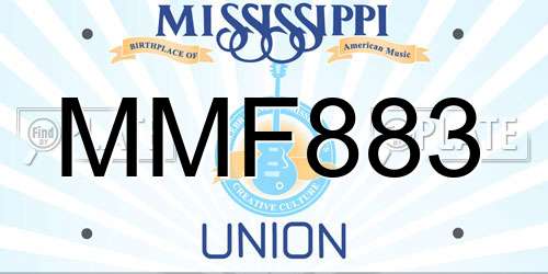 MMF883 Mississippi License Plate