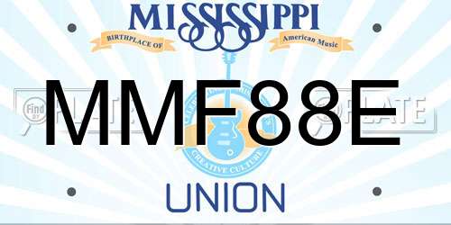 MMF88E Mississippi License Plate