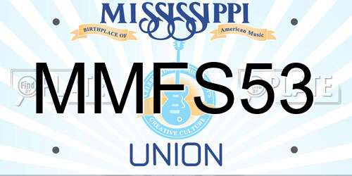 MMFS53 Mississippi License Plate