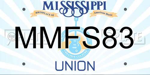 MMFS83 Mississippi License Plate