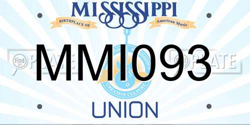 MMI093 Mississippi License Plate
