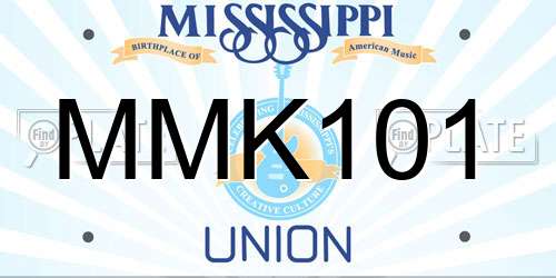 MMK101 Mississippi License Plate