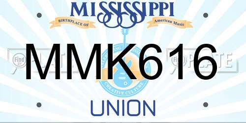 MMK616 Mississippi License Plate